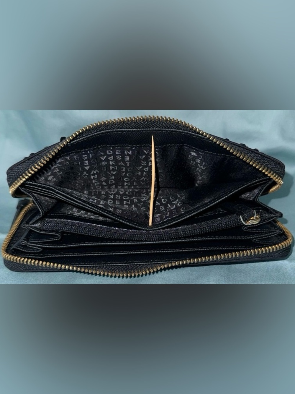 kate Spade Neda Wilson Road Embellished Continental Zip Around Nylon Wallet - Picture 8 of 16